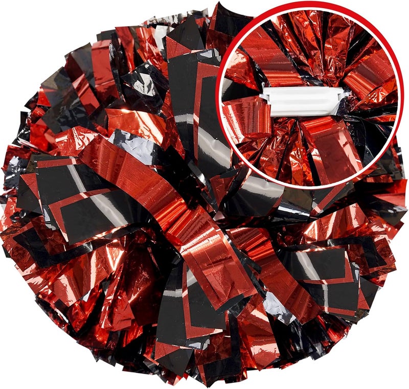 HOLENGS 4Pcs Upgraded 12inch Metallic Cheerleading Pom Poms, Cheerleader Pompoms Cheer Poms for Kids Adults, Cheering Squad Pompoms for School Sports Games Dance Party - Image 2